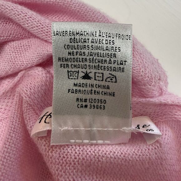 Hannah Rose Cotton & Cashmere Blend Pink Shell Buttons Wrap Shawl Scarf Cottage - Picture 6 of 6